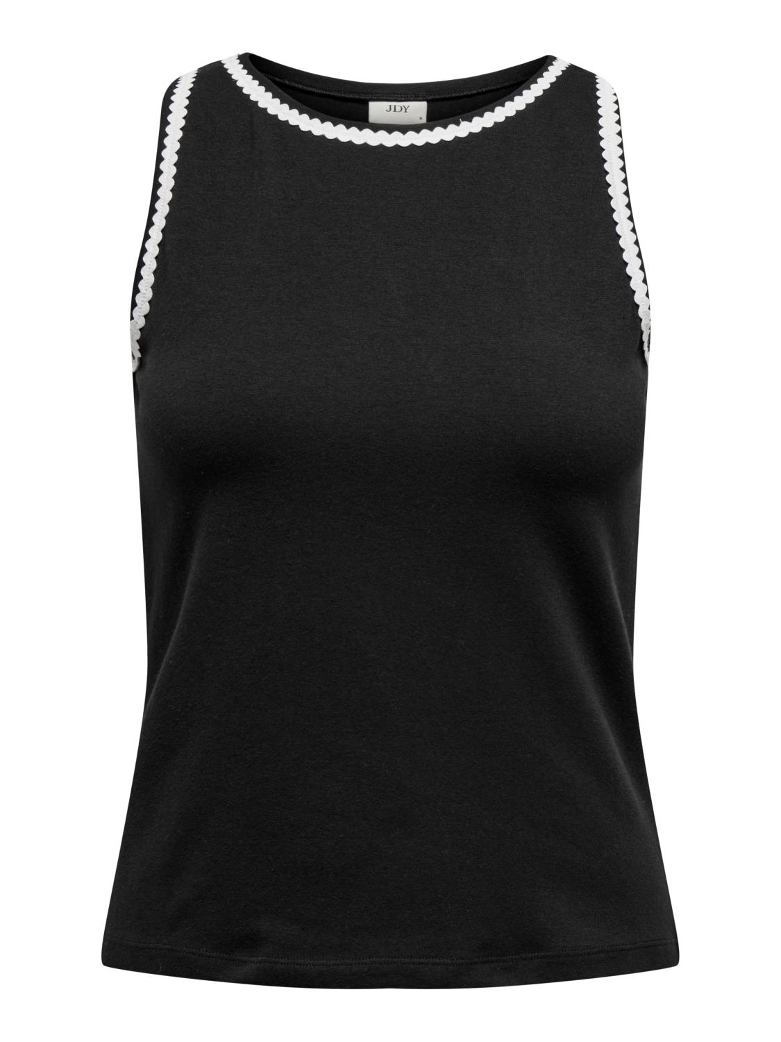 JDY Erin S/L contrast top, sort/hvit