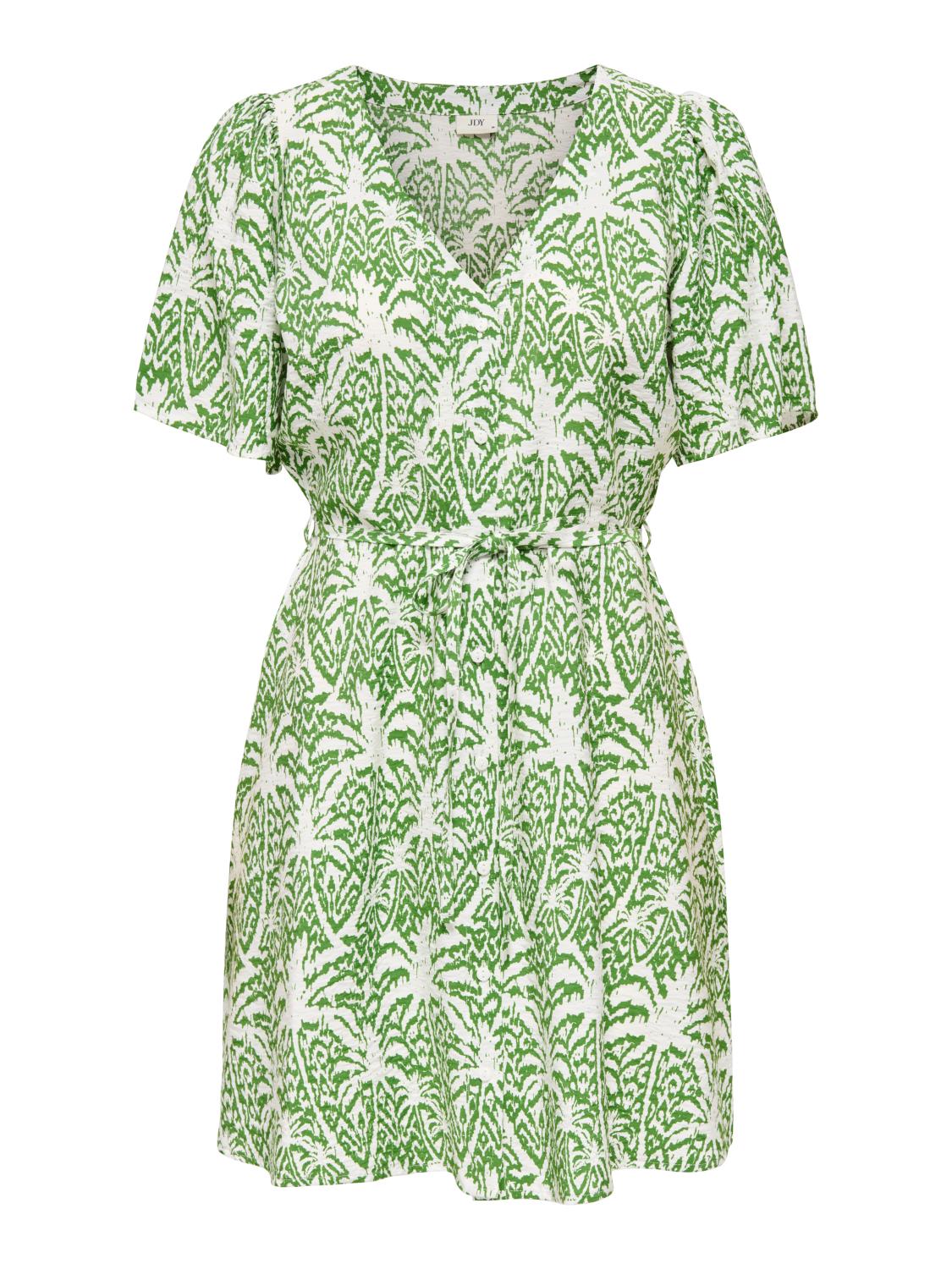JDY Troya Life S/S Short Dress, grønn/mønster