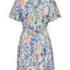JDY Troya Life S/S Short Dress, flerfarget/offwhite
