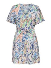 JDY Troya Life S/S Short Dress, flerfarget/offwhite