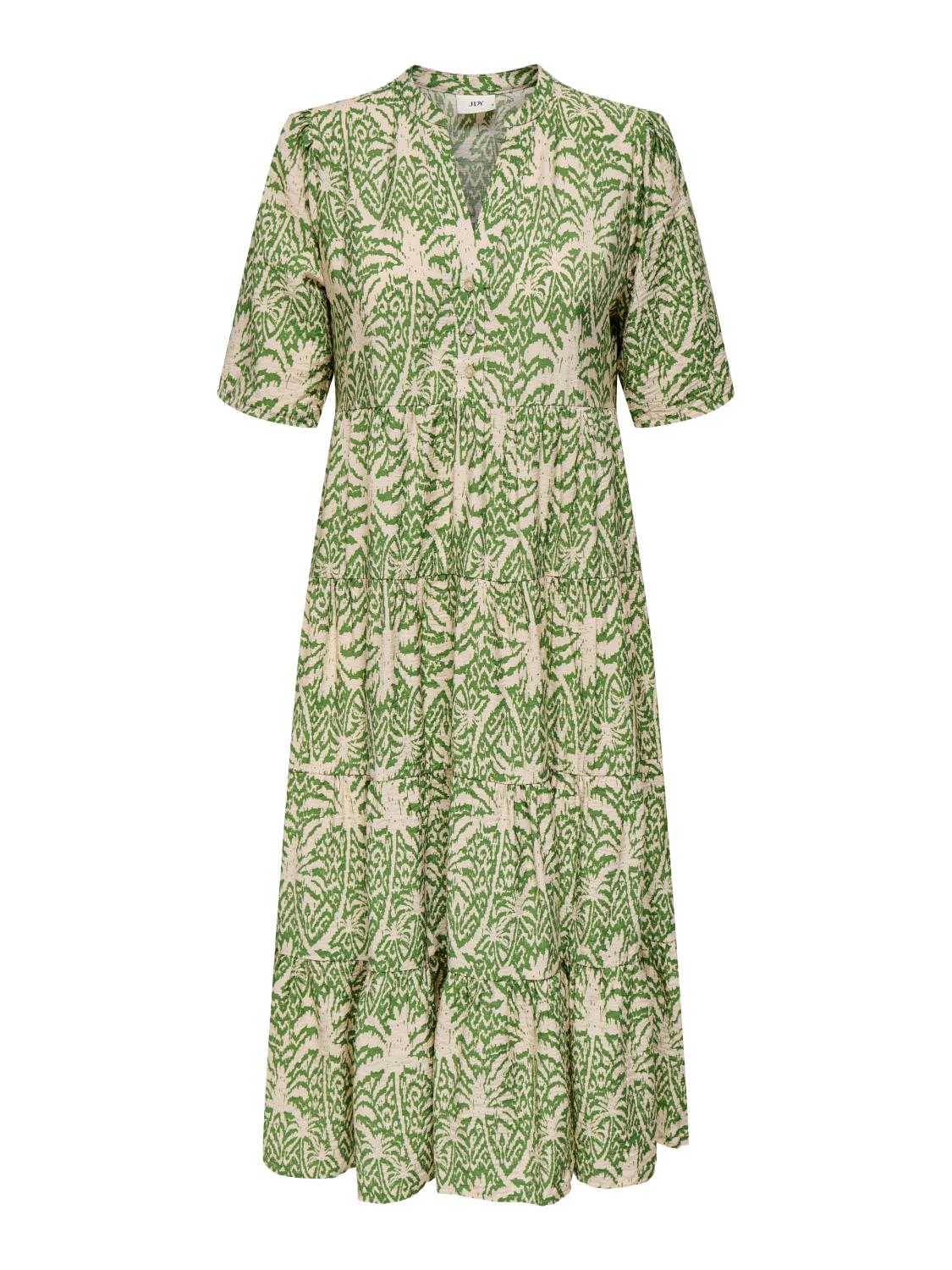 JDY Troya Life 2/4 Midi Dress, grønn/mønster