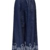 JDY Margot HW EMB ankel bukse, denimblå/broderi
