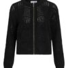 Vila Vitul O-neck Zip Cardigan, sort