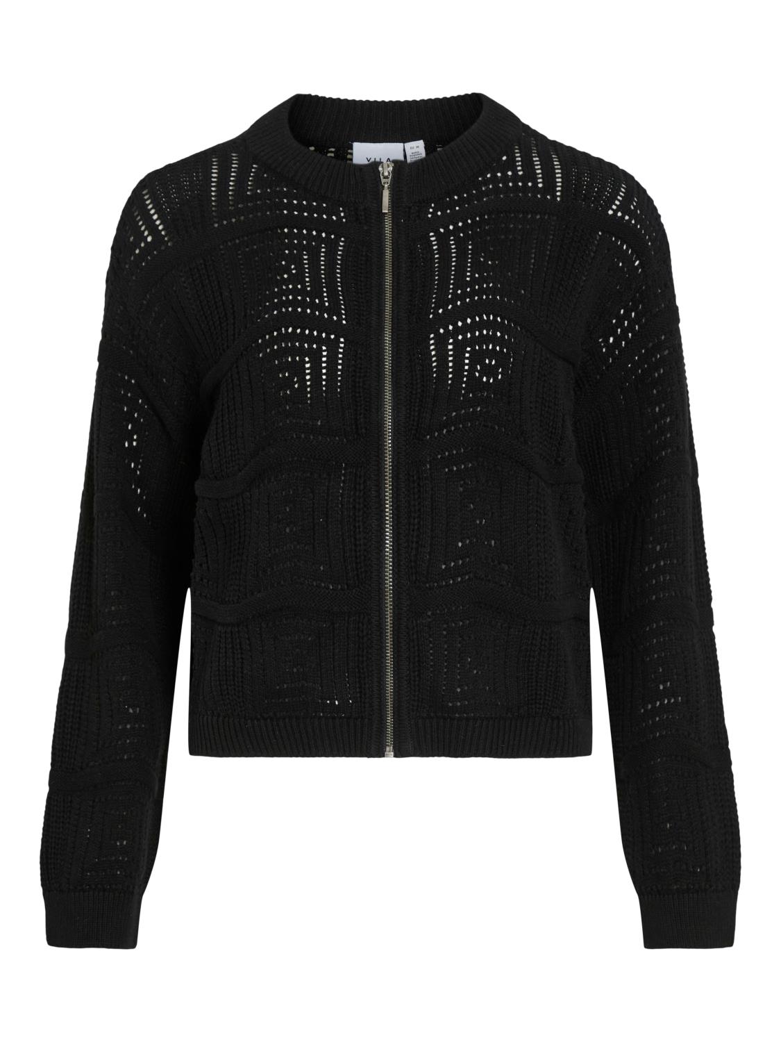 Vila Vitul O-neck Zip Cardigan, sort