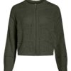 Vila Vitul O-neck Knit Zip Cardigan, mørk grønn