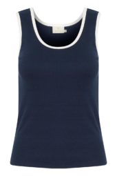 Kaffe KAcarna Contrast Top, marine/hvit