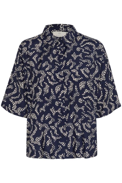 Kaffe KAbarton Shirt, mariblå mønstret