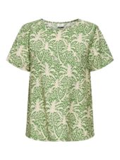 JDY Troya Life S/S O-neck Top, grønn/mønstret