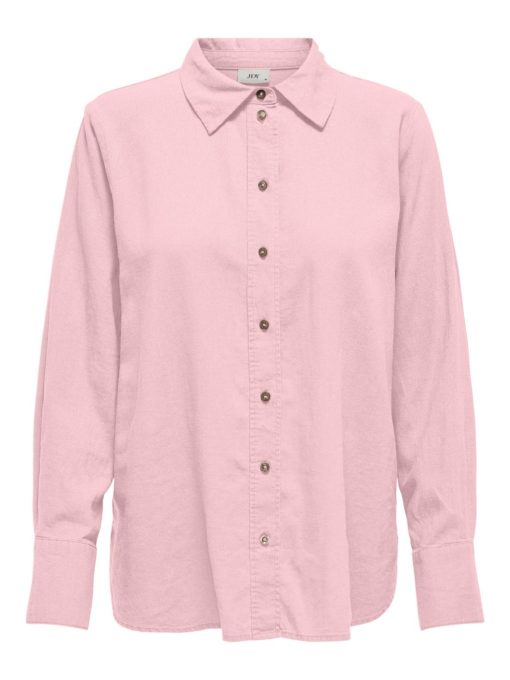 JDY Say L/S linen blend loose shirt, rosa