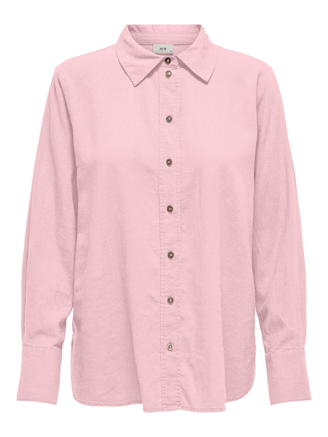 JDY Say L/S linen blend loose shirt, rosa