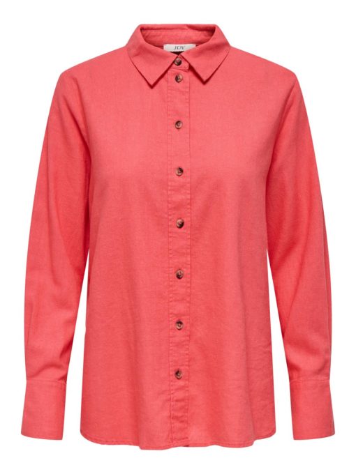 JDY L/S Linen blend loose shirt, lakserosa