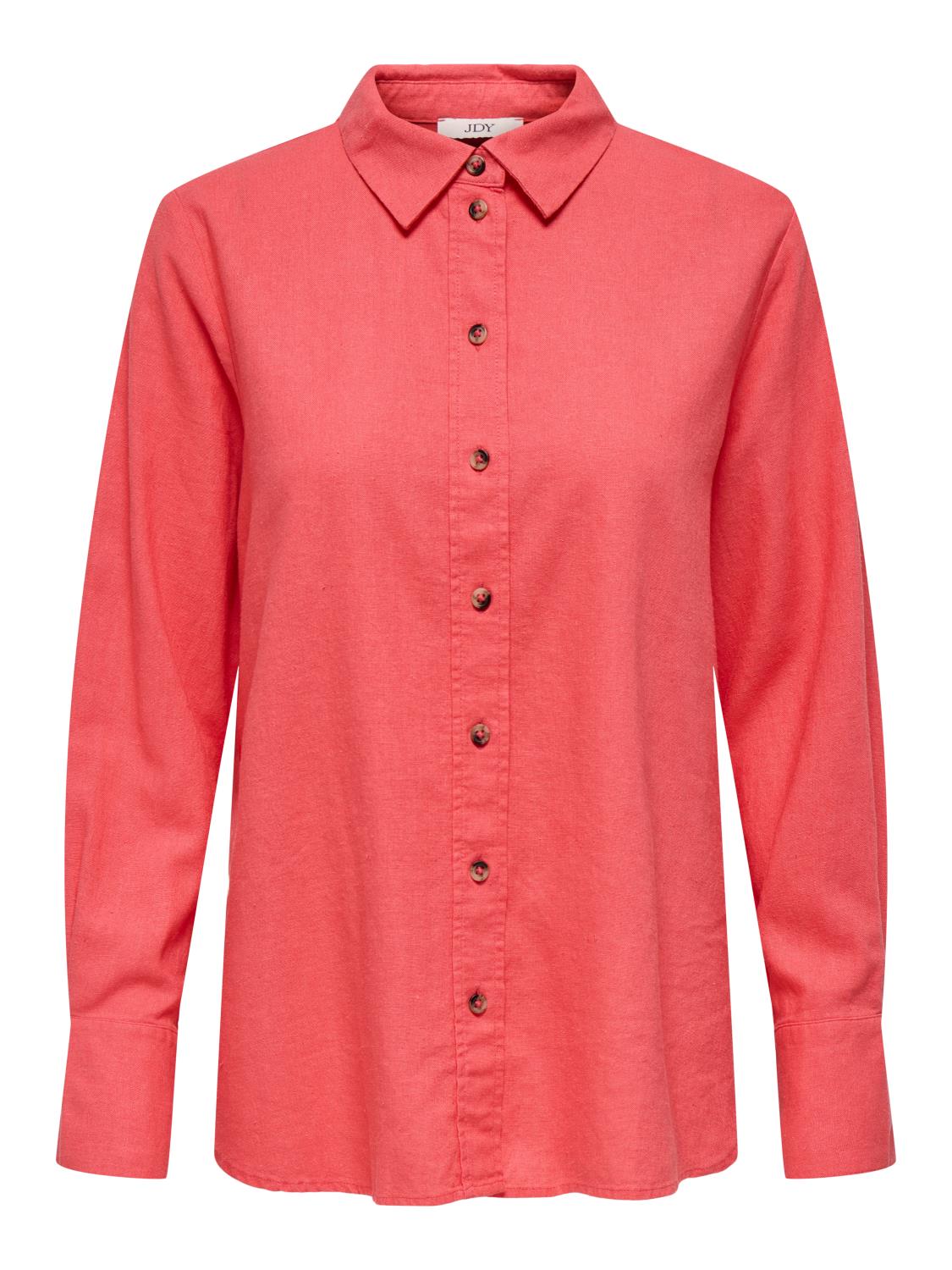 JDY L/S Linen blend loose shirt, lakserosa