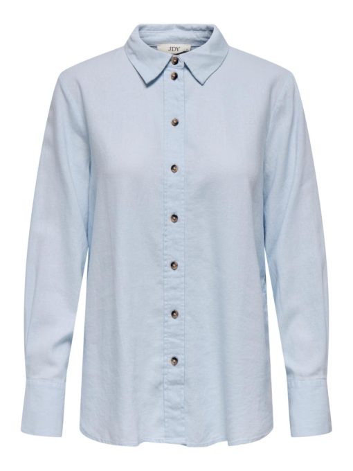 JDY Say Linen blend loose shirt, lys blå