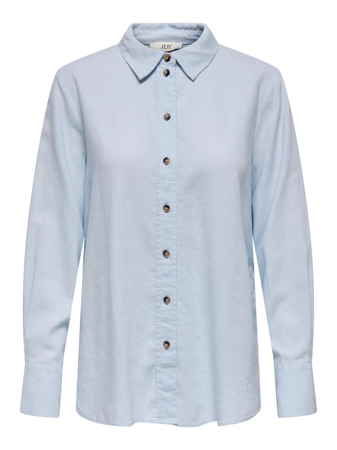 JDY Say Linen blend loose shirt, lys blå