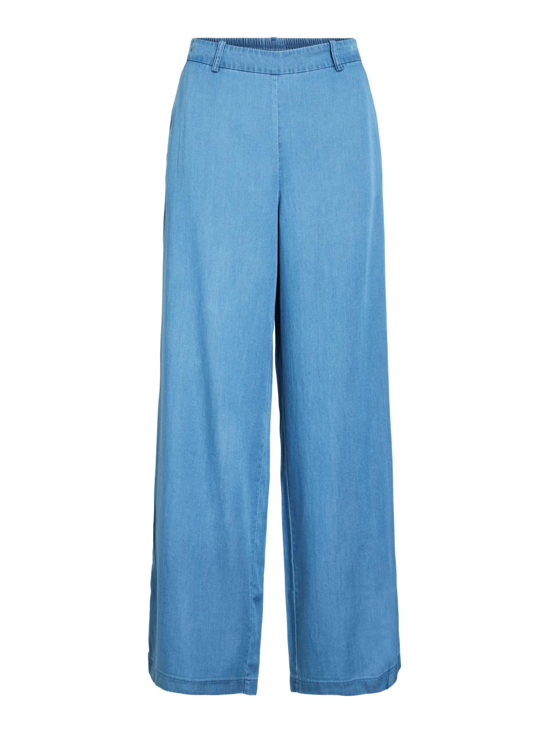 Vila ViBista HW Wide Pants, blå denim