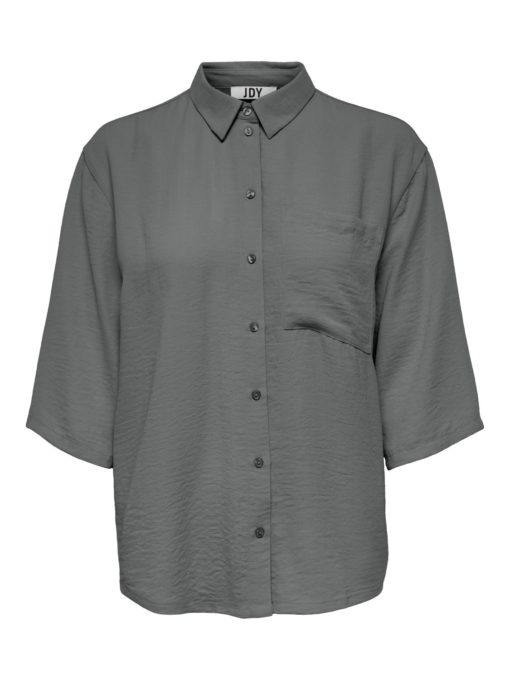 JDY Divya Life 3/4 Loose Shirt, stålgrå