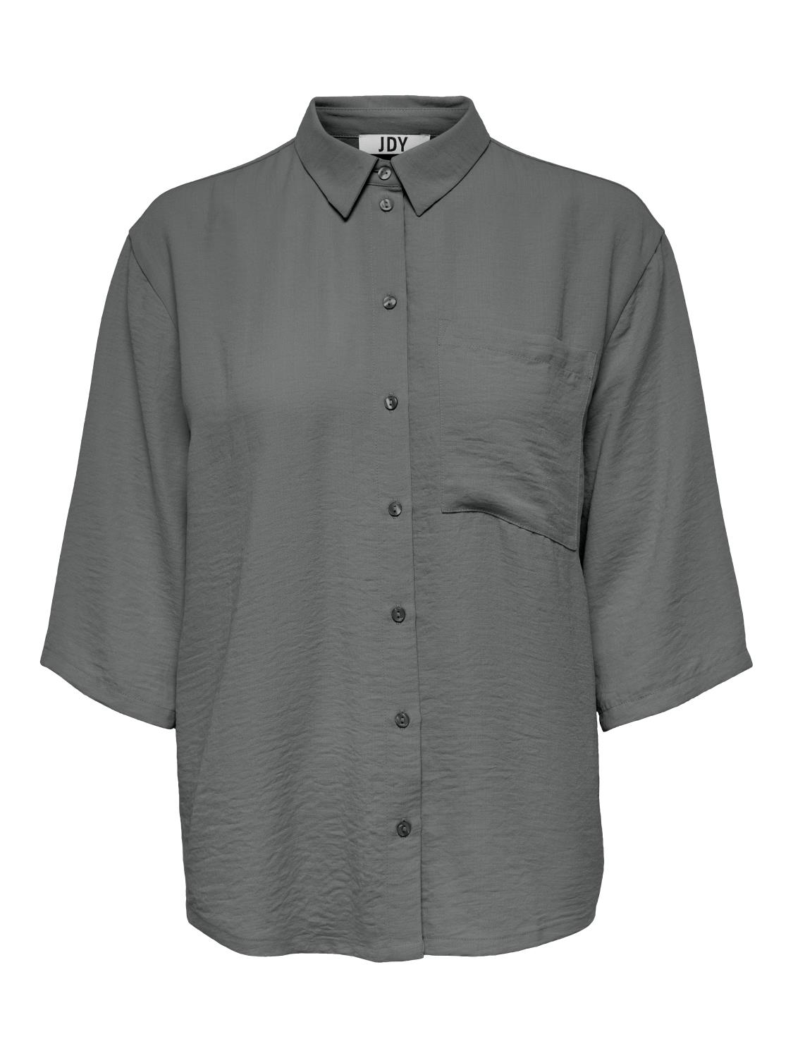 JDY Divya Life 3/4 Loose Shirt, stålgrå