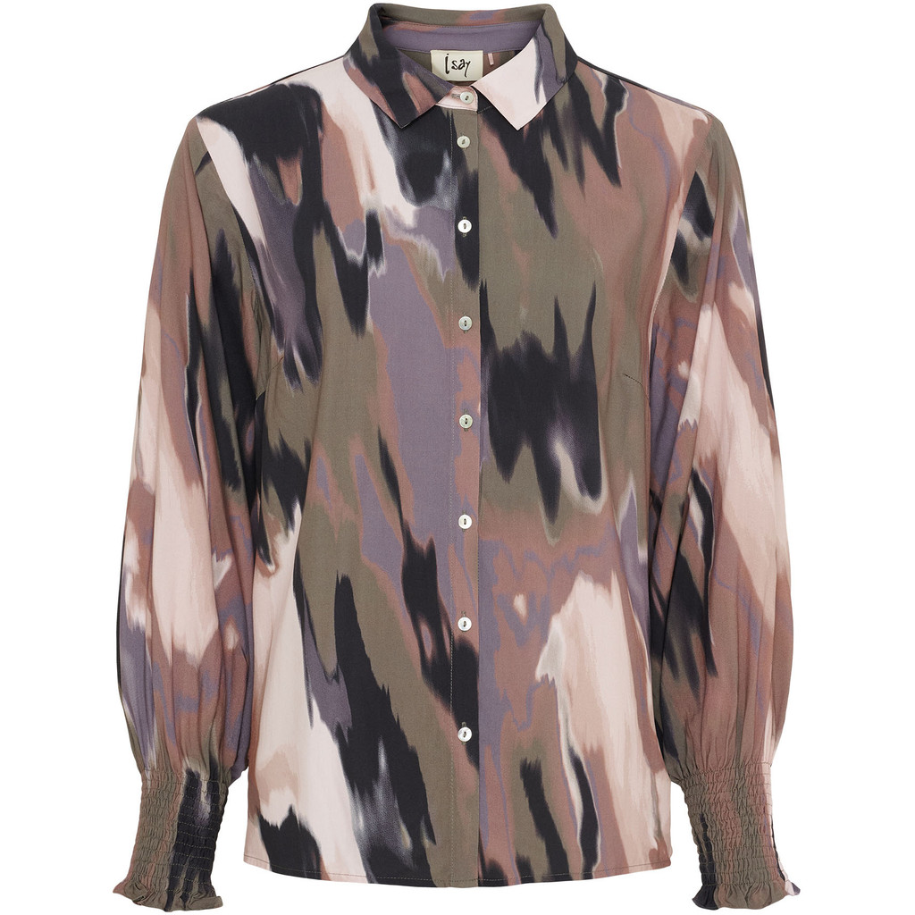 Isay Gyta Smock Blouse, khaki/rosa