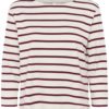 Part Two Nela TS, offwhite/burgunder stripet
