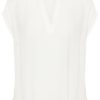 Kaffe KAanja Blouse, V-hals topp, hvit