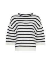 MSCH Leika Jillena 3/4 Pullover, hvit/marineblå stripet