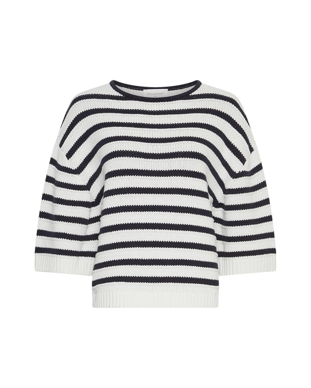 MSCH Leika Jillena 3/4 Pullover, hvit/marineblå stripet
