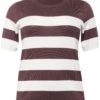 Kaffe Curve KClizzy Striped Pullover, burgunder/hvit