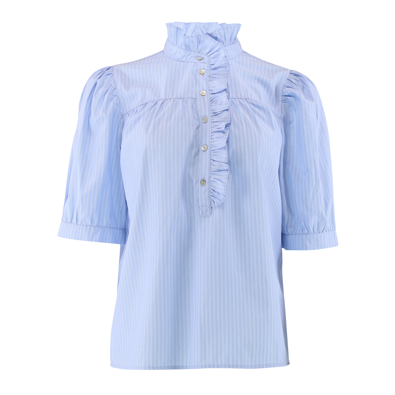 Continue Arianna ss Blouse, blå stripe