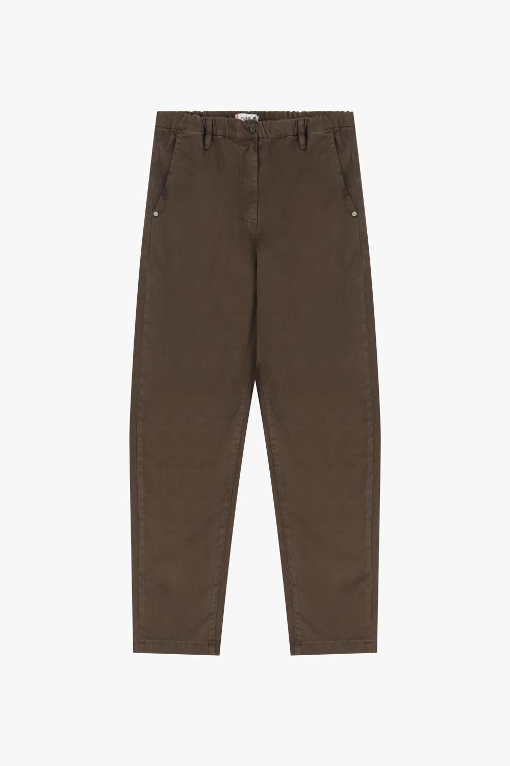 Pleace Carrot Cotton Pants, brun