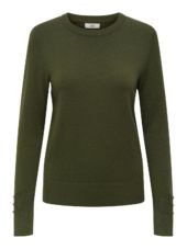 JDY Malou L/S Button pullover knt, mørk grønn