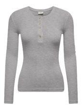 JDY Suma Rib l/s Wollblend Top, grå