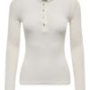 JDY Suma Rib l/s Wollblend Top, offwhite