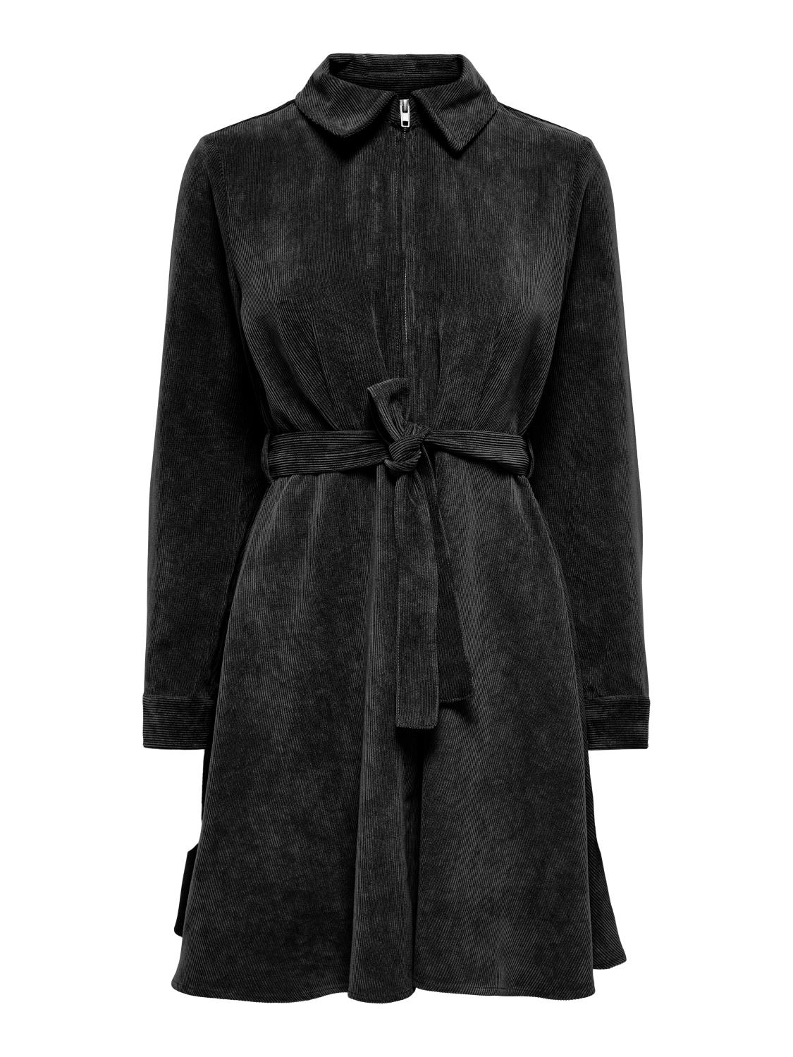 JDY Ulla Ohio L/S Dress, kordfløyel sort