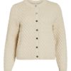 Vila Vikalli L/S O-neck Knit Button Cardigan, beige