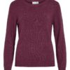 Vila Viril O-neck L/S Knit Top, burgunder