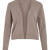 Vila Viril Short L/S Knit Cardigan, lys brun