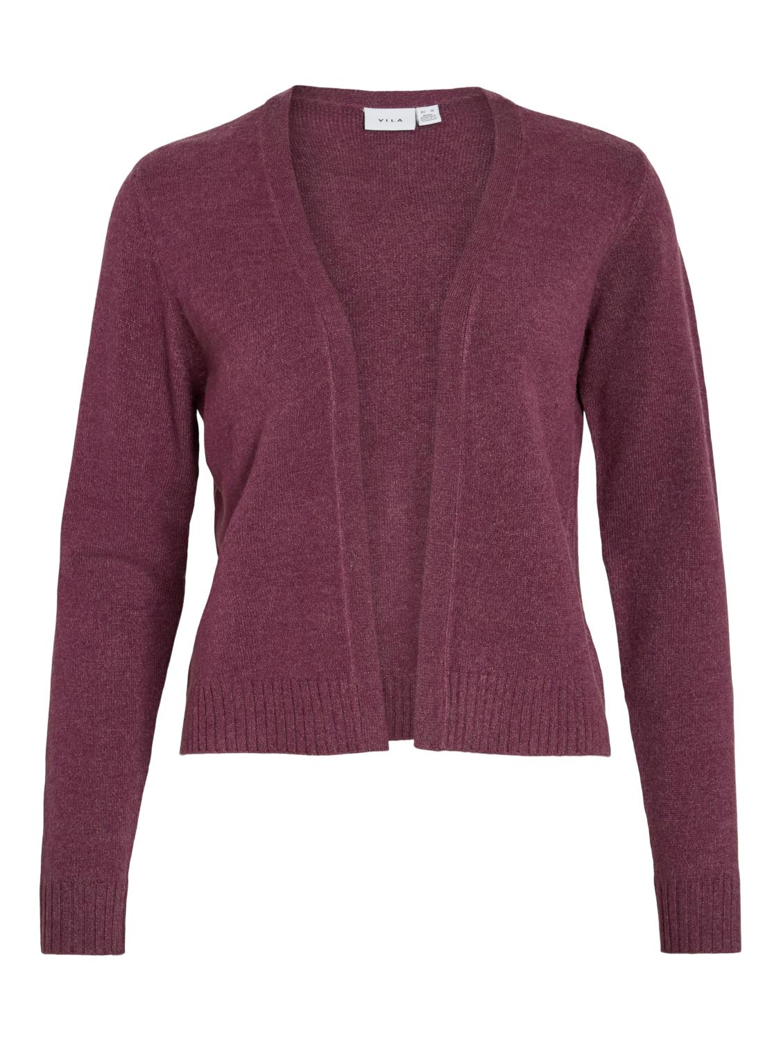 Vila Viril Short L/S Knit Cardigan, burgunder