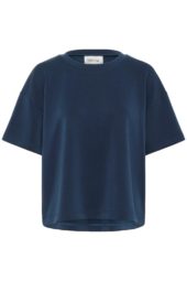 My Essential Wardrobe Helle EMB Boxy Tee, marineblå