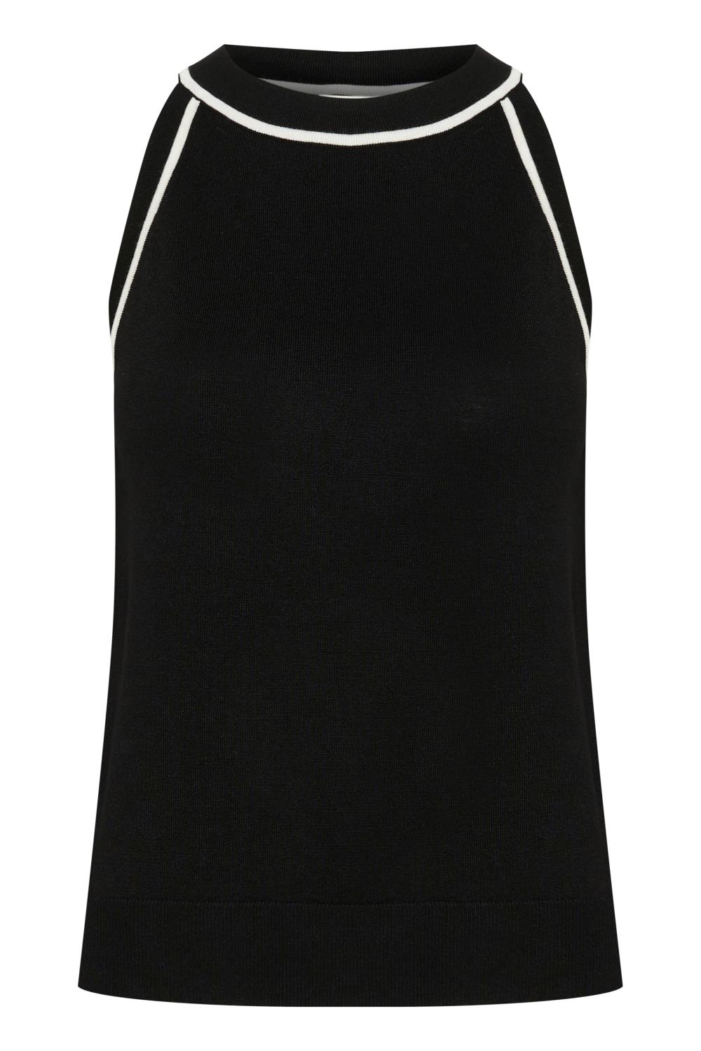 Kaffe KAmally slipover top, sort/hvit