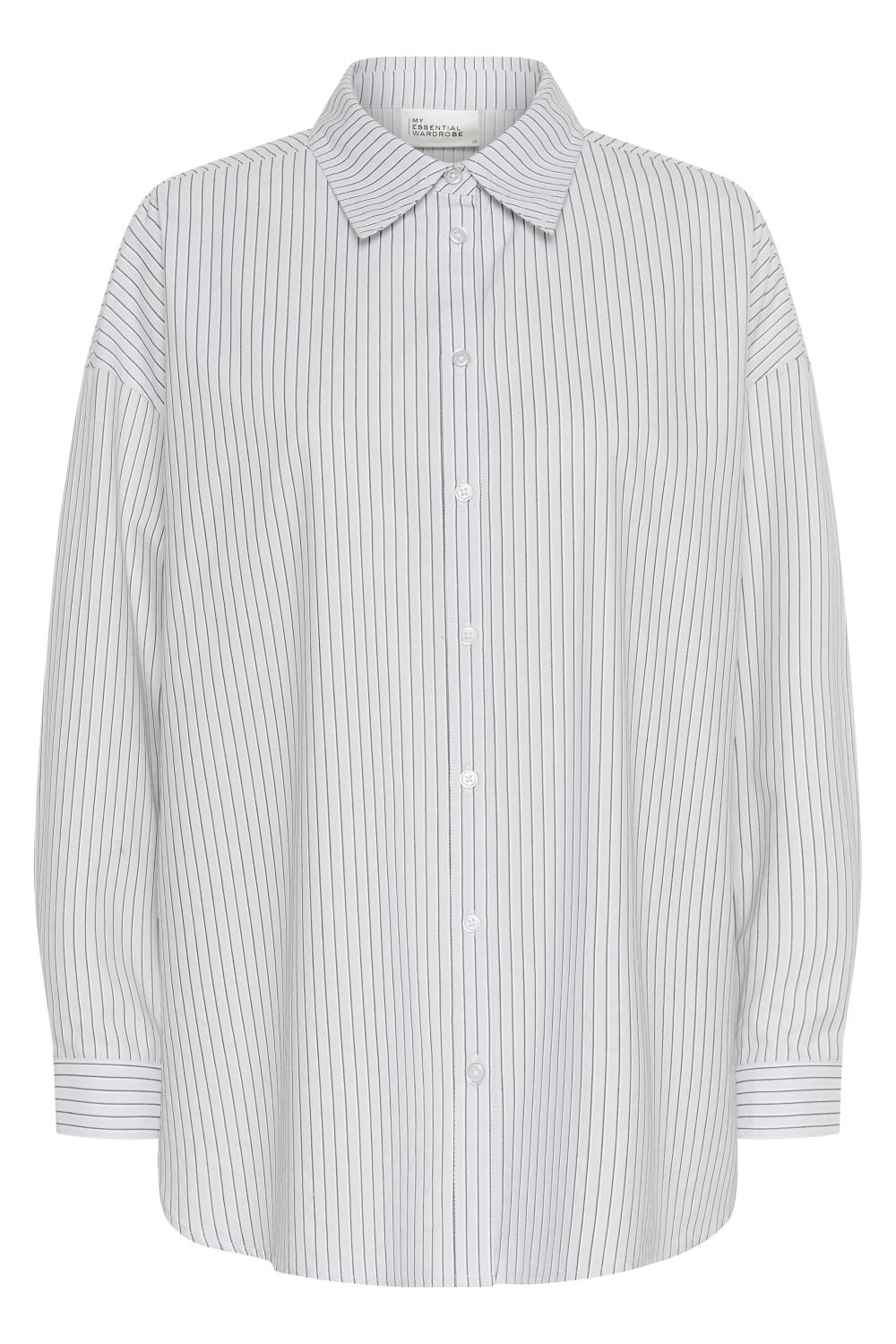 My Essential Wardobe Jean Boxy Shirt, lysblå stripet