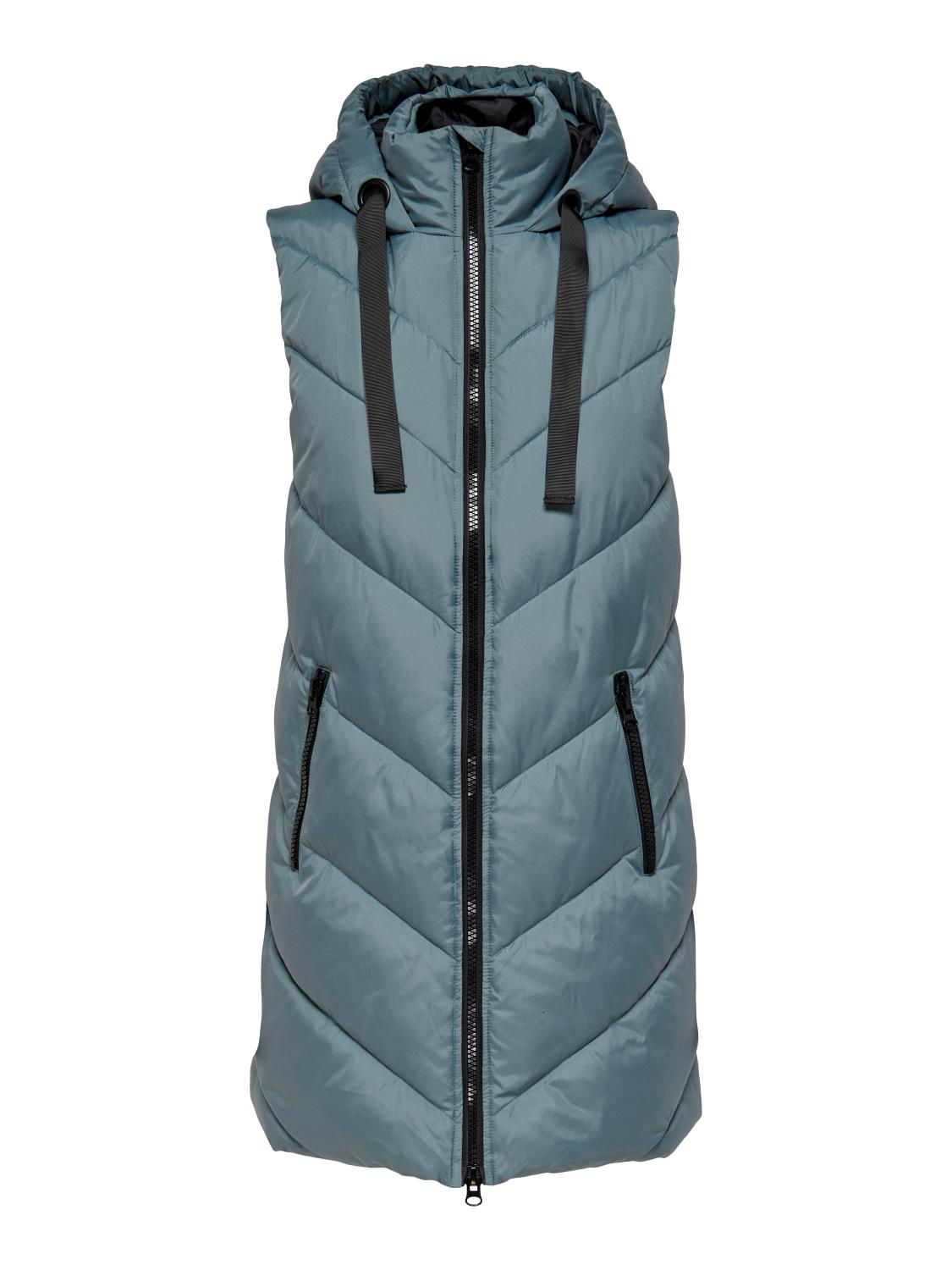JDY Skylar Life Hood Waistcoat OTW, blå