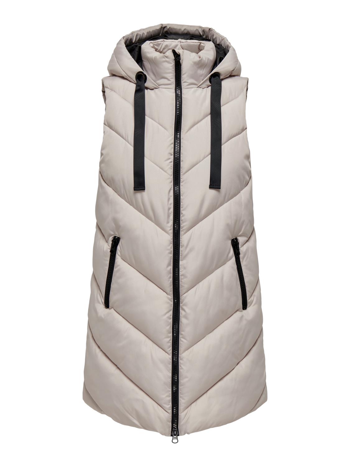JDY Skylar Life Hood Waistcoat OTW, beige
