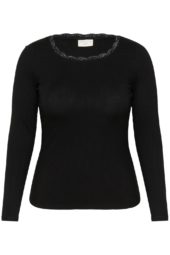 Kaffe Curve KComia U-neck Tee, sort