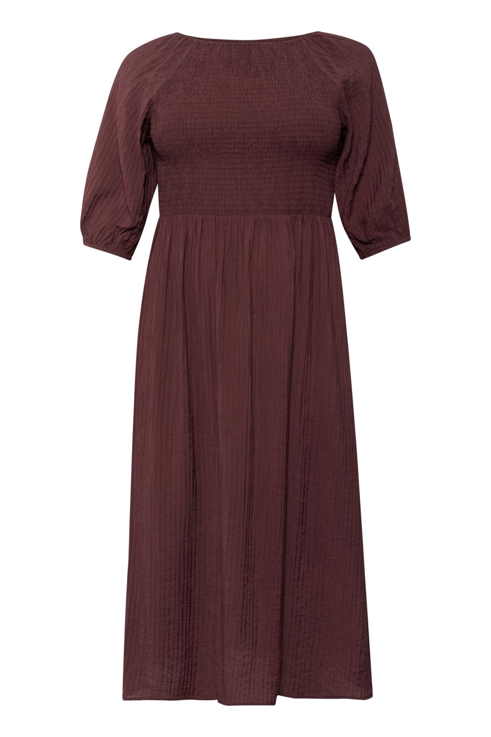 Kaffe Curve KClisana Smock Dress, burgunder