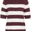 Kaffe KAlizza Striped Knit, burgunder/hvit