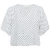 Kaffe KAgwen Blouse, hvit/sort prikker