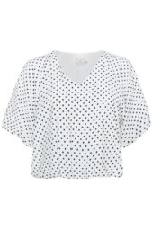 Kaffe KAgwen Blouse, hvit/sort prikker