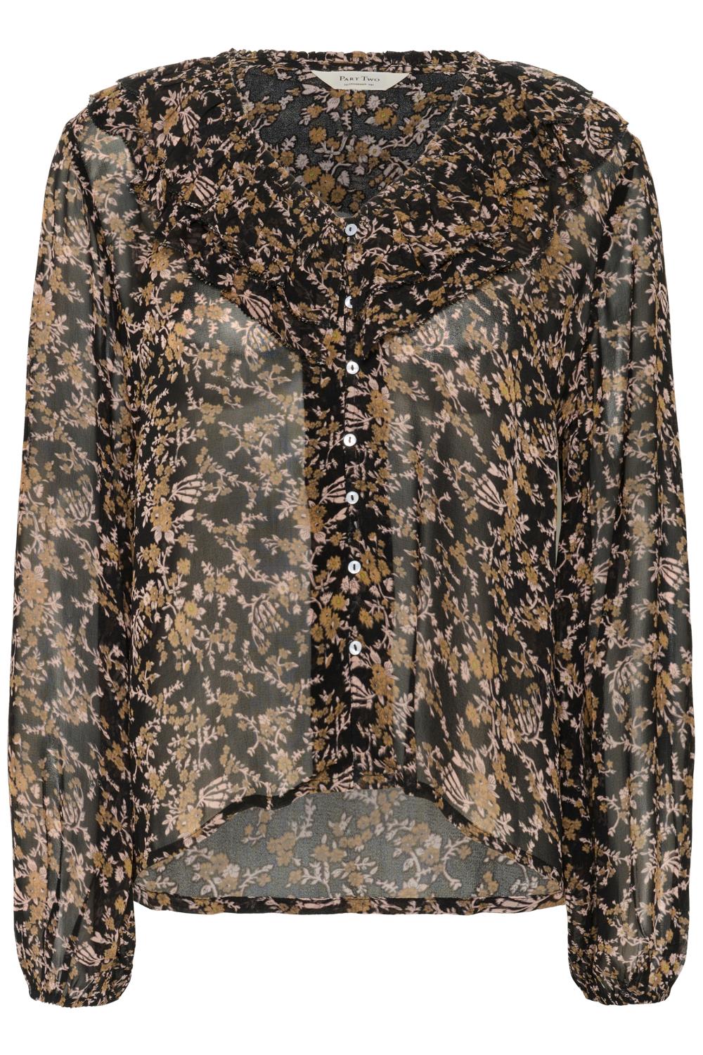 Part Two Sanaz Blouse, sort blomstret