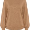 Kaffe KAlizza Round Neck Knit Pullover, lys brun