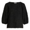 Vila Videvere Boatneck 3/4 Top, sort